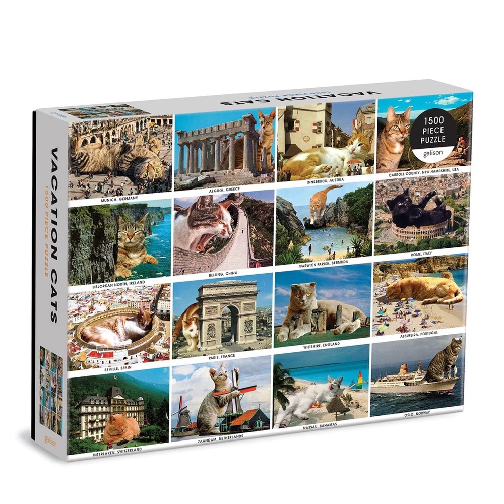 Vacation Cats 1500 piece jigsaw puzzle by Galison
